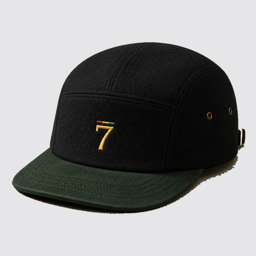 Black and forest 5-panel cap